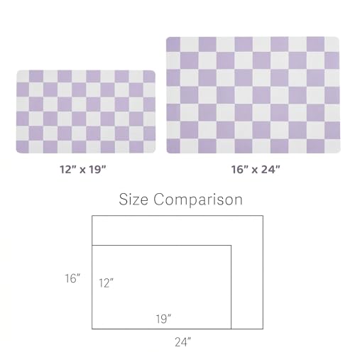 Checkered Dog Feeding Mat (19"L x 12"W / Purple)