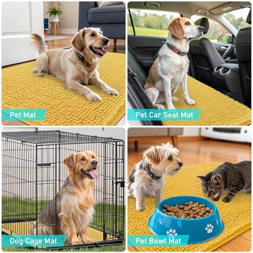 Dog Door Mat for Muddy Paws 70x32 (Yellow / 70" X 32")
