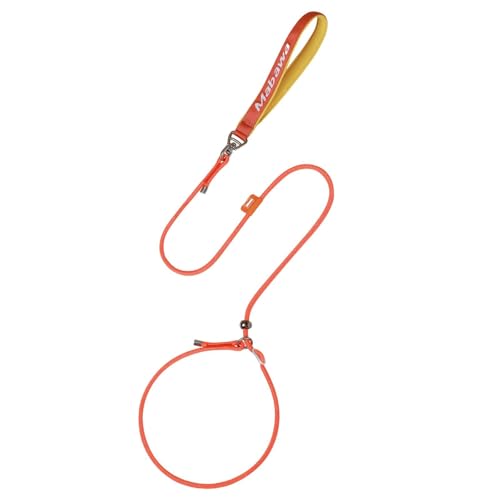 Dog Anti Slip Leash 5FT with Metal Stopper (Orange / 5 FT)