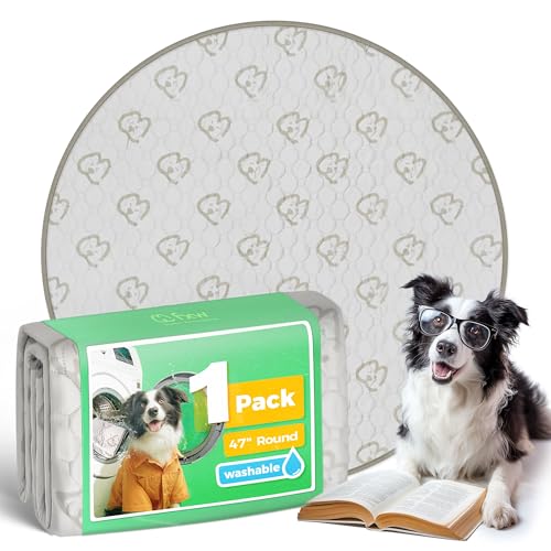 Washable Pee Pads for Dogs (Khaki / 47" Round (1 Pack))