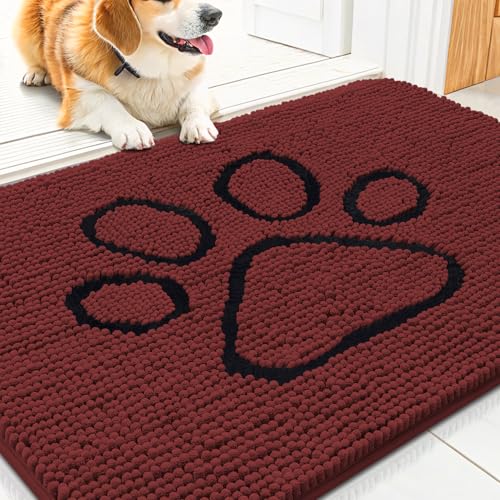 Dog Door Mat for Muddy Paws (30"X20" / Caramel Russet and Black)