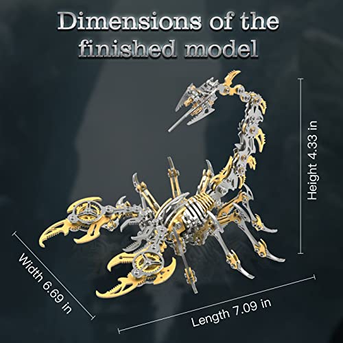 Scorpion 3D Metal Puzzles Kits for Adults Teens (Golden)