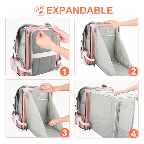 Innovative Traveler Bubble Backpack Pet Carriers for Cats and Dogs (Expandable-Pink)
