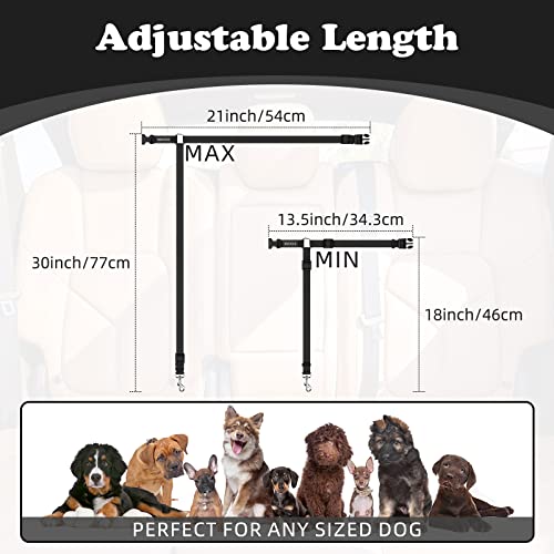 2 Pack Dog Seat Belt for Car (Black)
