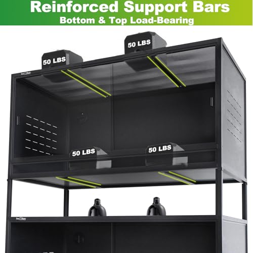 Extra Large PVC Reptile Enclosure 3 Tier 48"x24"x24"with Spacers (Three 48x24x24''-120 Gallon with Kit)