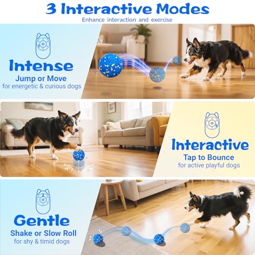 Smart Dog Ball Interactive Dog Toy with Remote Control (Blue)