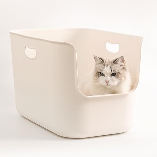 Extra Large Litter Box with High Sides (White / 13.98" High)