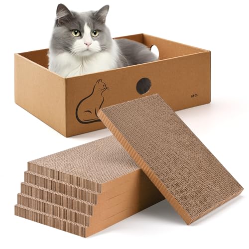 Cat Scratcher Box with 6PCS Cat Scratching Board