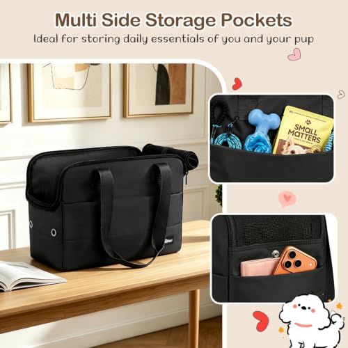 Dog Purse Carrier for Small Dogs (Carbon Black)