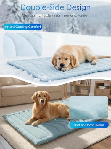 Cooling Mat for Large Dogs (Blue Rectangle / XL: 60" L x 40" W x 0.8" TH)