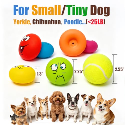 Latex Squeaky Dog Toys for Small Dogs (Burger Shape Assorted Color / Small)