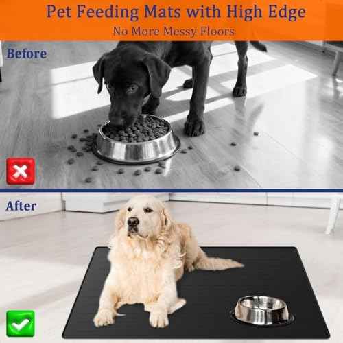 XXXXL Largest Pet Food Mat (Dark Gray / 51.2"L x 25.6"W)