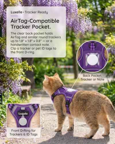 Escape Proof Cat Harness and Leash Set (Purple / XS)