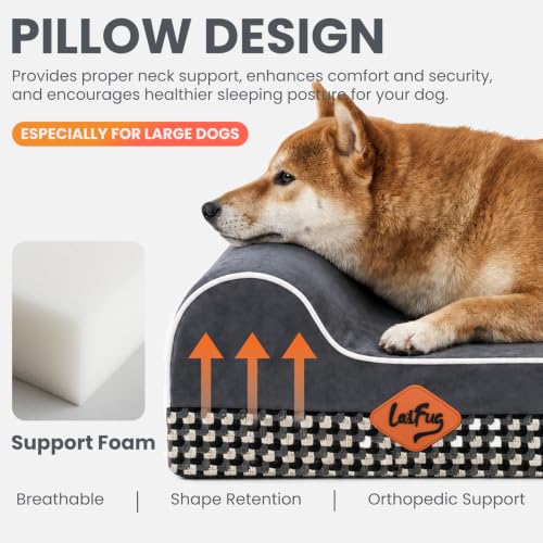 Orthopedic Dog Bed (34.0"L x 22.0"W x 5.5"Th / Black and White Plaid)