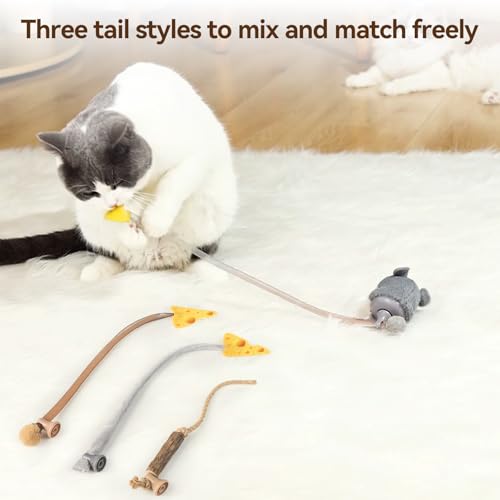 Cat Toy Replacement Tails 3 Pack Compatible MigiMouse Cat Toy for Indoor Cats