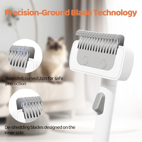 Cat Brush for Long Haired Cats (White - No Spray Comb)