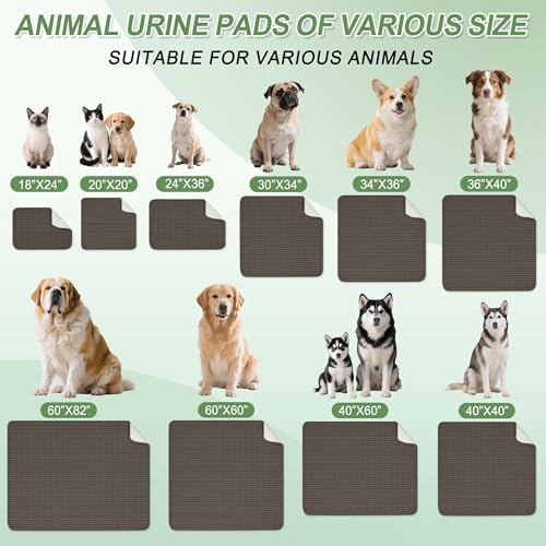 Washable Pee Pads for Dogs Puppy Pad (Coffee / 24"x36"(Pack of 2))