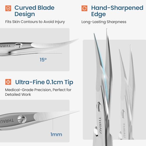 Left Handed Cuticle Scissors Surgical Grade Stainless Steel (Left Handed)