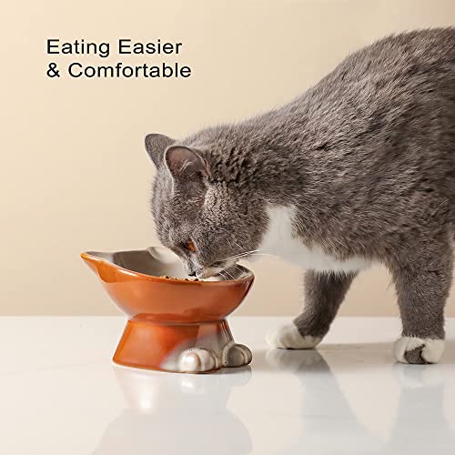 Elevated Cat Bowls (4.5 OZ / Brown)