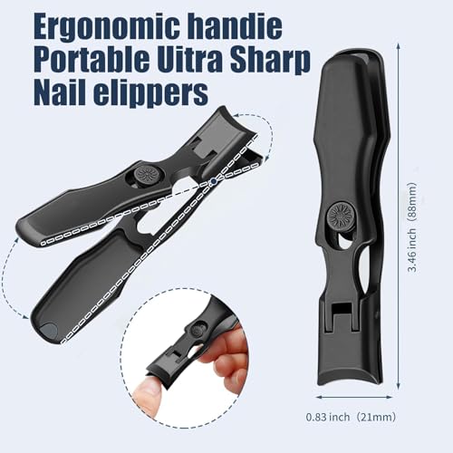 German Nail Clippers Set for Men & Women and Seniors (Large Black)