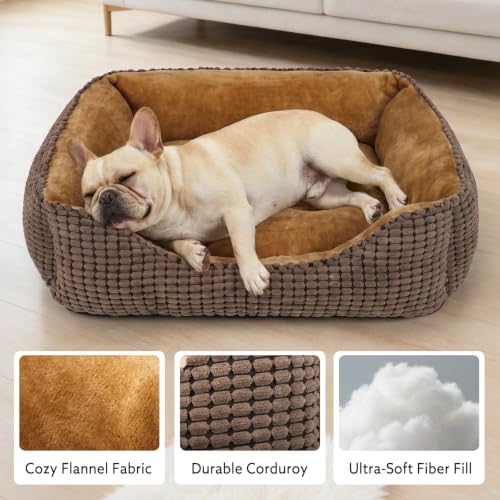 Rectangle Washable Orthopedic Dog Bed for Small (Coffee / S(20’’x 19’’x 6’’))