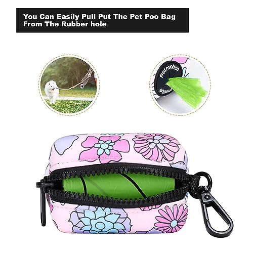 Dog Poop Bag Holder Dispenser 2 Pack (Colorful Daisy)