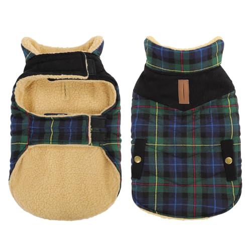 XS Plaid Dog Winter Coat Quilting Warm Cold Weather Puffer Jacket (X-Small / Green Plaid)