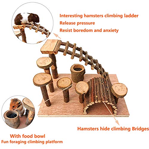 Wooden Hamster Bridge (Platform of climbing ladder and bridge)