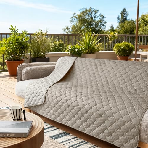 Waterproof Pet Blanket for Bed (52x82 Inch (Pack of 1) / Dark Stone/Light Stone)