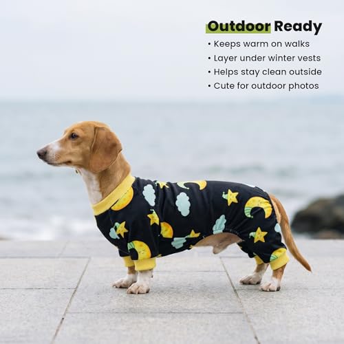 Moon and Stars Dog Fleece Pajamas (Moon and Stars / Large)