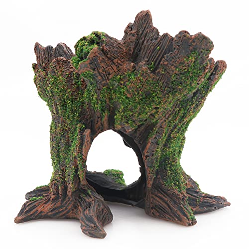 Aquarium Landscape Tree Stump Trunk Hollow Rock for Fish Hiding (Tree Stump)