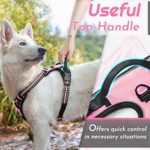 Dog Harness for Large Dogs (Large / Pink)