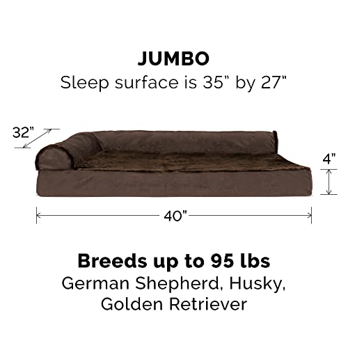 Cooling Gel Dog Bed for Large Dogs w (Jumbo / (Plush & Velvet) Sable Brown)