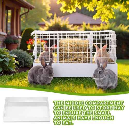 1 Pack 3 Hole Folding Rabbit Transport Cage (White / 18.9"L x 16.9"W x 3.9"H)