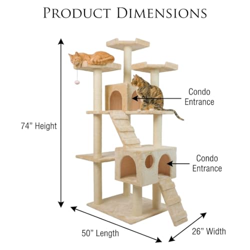 Multi Level Cat Tree Tower with Sisal Scratching Posts