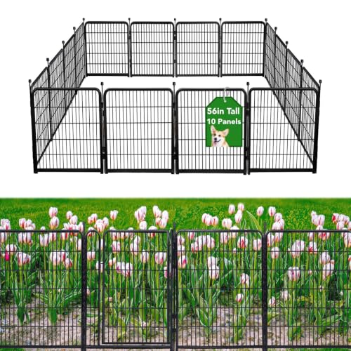 Doorless Dog Digging Fence Barrier (56''(H)-10panels-22.1ft(L) no gate)