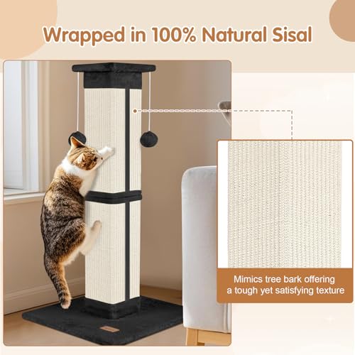 Cat Scratching Post 33 inch for Indoor Cats (Black)