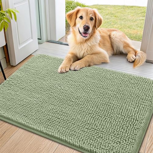 Dog Door Mat for Muddy Paws 36x24 (Sage Green / 36"X24")