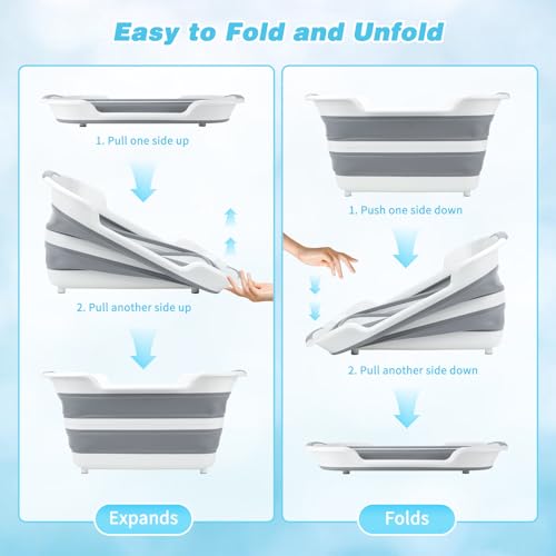 7.13 Gal 27L Raised Collapsible Dog Bathtub with Drain Fur Catcher (Only Raised BathTub)