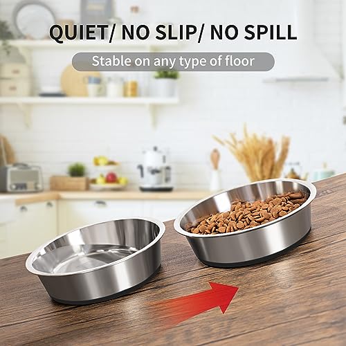 Stainless Steel Dog Bowls Set of 2 (4 CUP / Black)