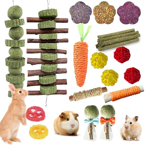 21PCS Rabbit Chew Toys for Teeth Grinding (colorful)
