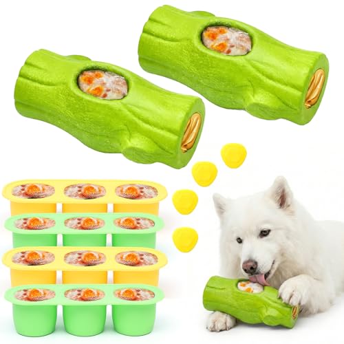 2 Pack Dog Toys for Aggressive Chewers Green (Green)