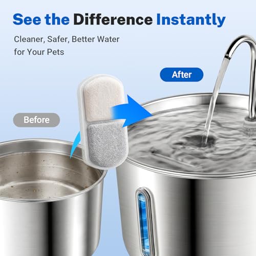 6 Pack Cat Water Fountain Replacement Filters and Sponges (6 Pack Filters)
