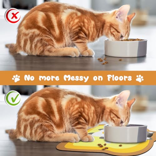 Cat Food Mats for Floor (Egg / 23.6"L x 13.7"W)