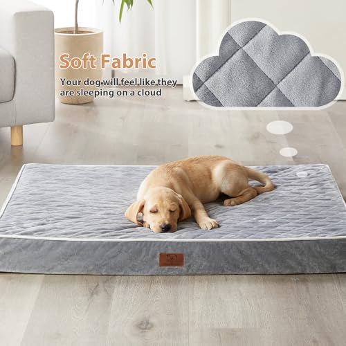 Orthopedic Waterproof Dog Bed Medium for Comfy Sleeping (Light Grey / 30"L x 20"W x 3"Th)
