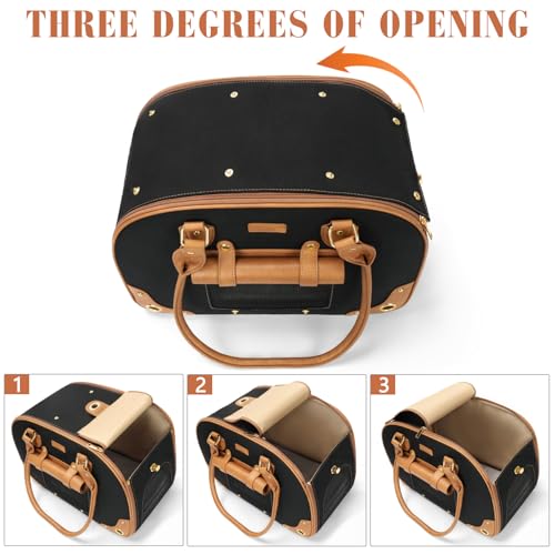 Dog Carrier Purse (17.3"L x 9.4"W x 11.2"H / Nylon Black)