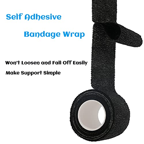 24 Rolls Black Elastic Self Adhesive Bandage Wrap 2 Inch (2 Inch-24 Count Black)
