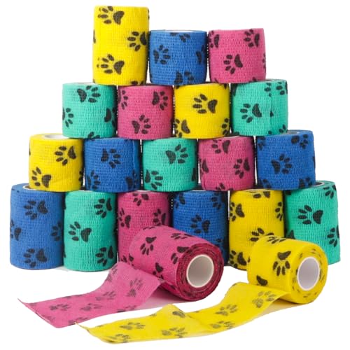 20 Rolls Dog Bandages for Wounds (2 Inch/3 Inch-20 Count Mixed)