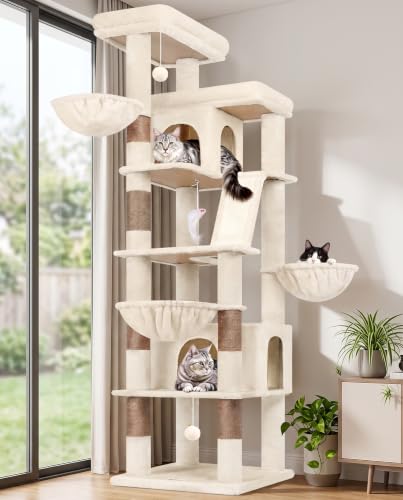 80in Extra Large Tall Corner Cat Tree Tower (80inch / Beige)