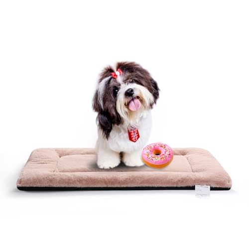 Dog Crate Pad Washable Dog Bed for Crate Small Cozy Mat 24 (24.0"L x 18.0"W x 1.0"Th / pink)